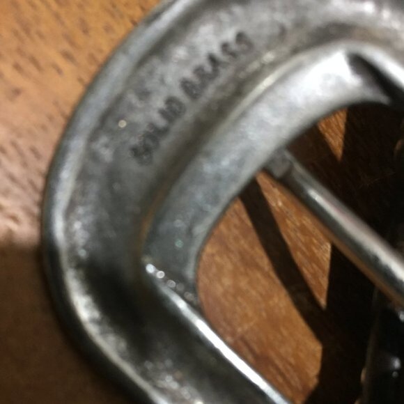 VINTAGE BRASS LEATHER BELTS SIZE L - Picture 6 of 8